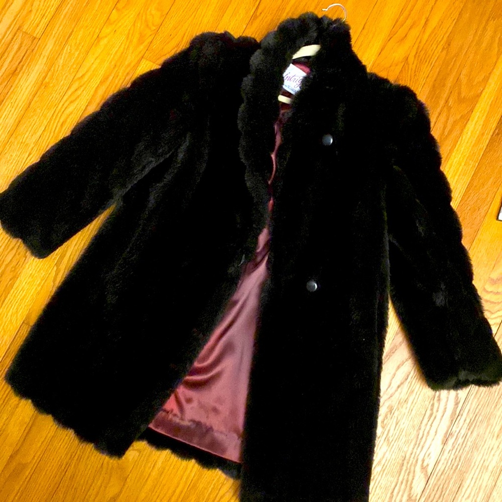 Vintage Long Black Faux Fur